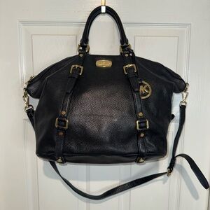 Michael Kors Black Tote with Gold Accents